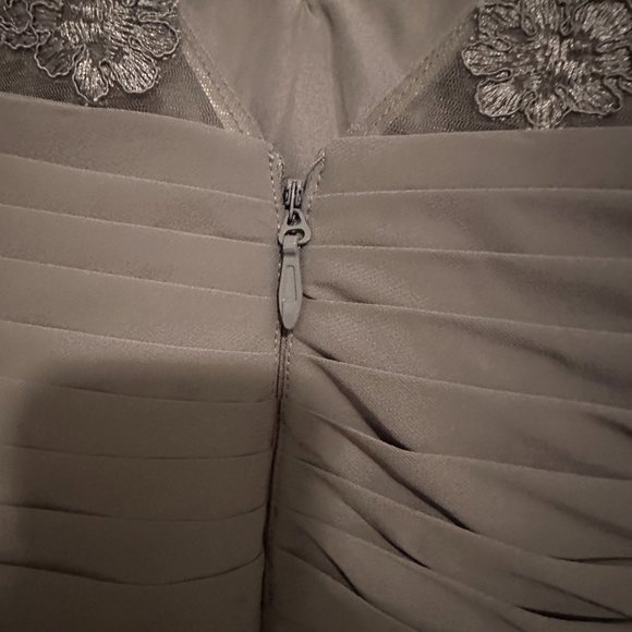 AZAZIE *ADALYN* A-Line Lace Chiffon Floor-Length Dress Dusty Blue *Size A12* - Picture 9 of 11